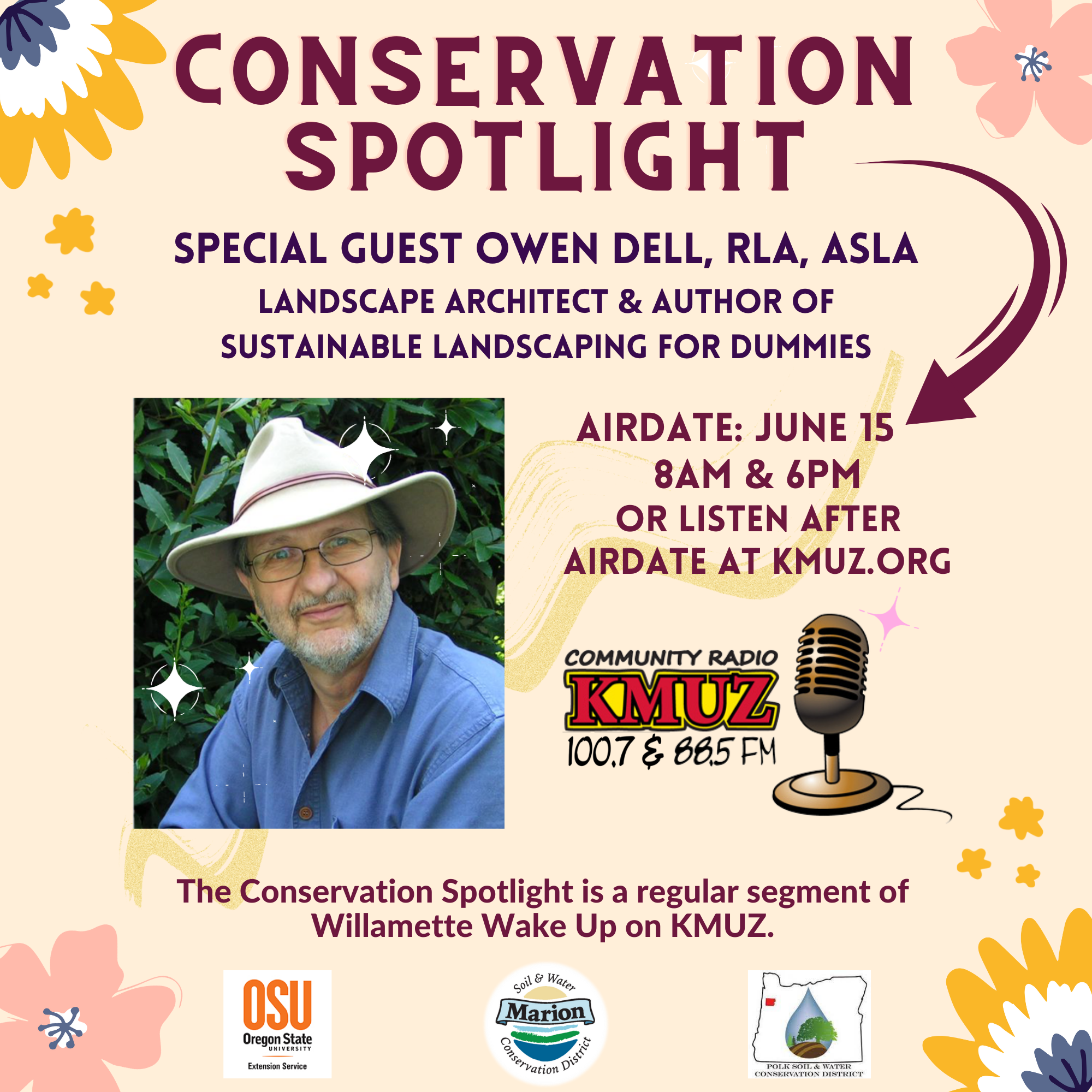 Graphic announcing the conservation spotlight featuring Owen Dell