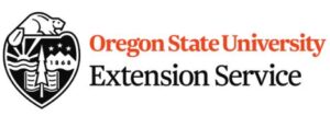 OSU logo has a beaver and shield with some trees. words say Oregon State University Extension Service
