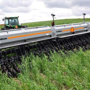 harvesting cereal rye in field