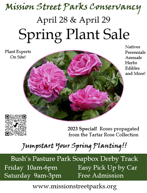 Spring Plant Sale Flyer for Mission Street Parks Conservancy