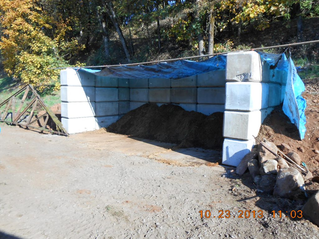an ecoblock bunker covered with a tarp