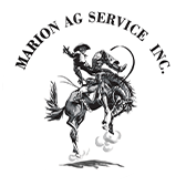 a cowboy on a bucking bronco with the words Marion Ag Service Inc