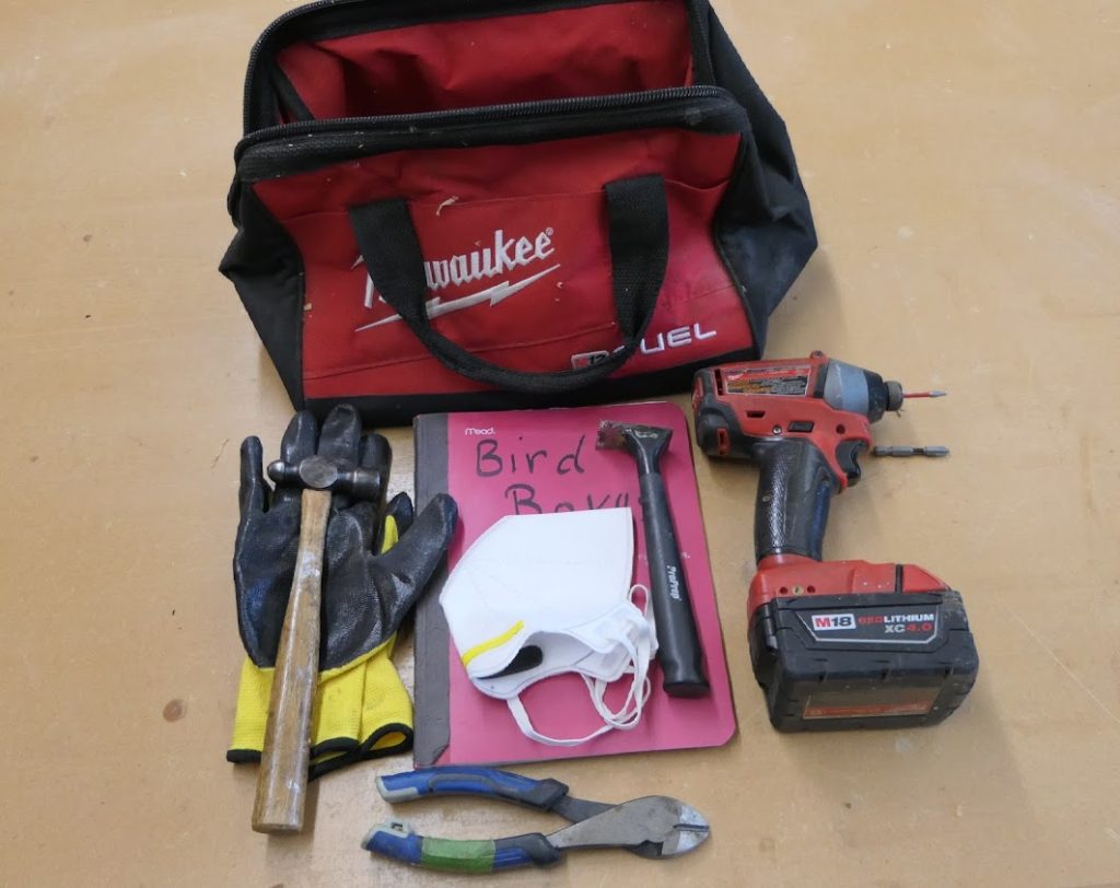 tools  to repair a nesting box