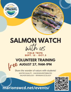 volunteer recruitment flier with salmon