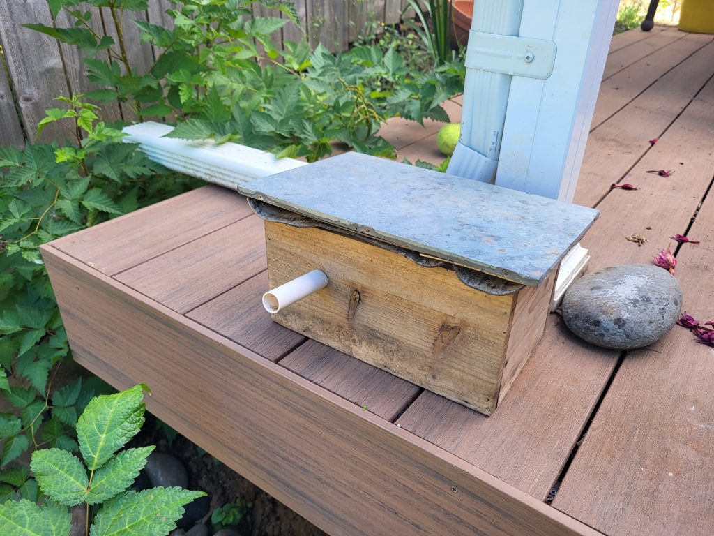 wooden bumble bee house